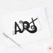 おもしろいアートコントラストレタリング | 楕円形シール (封筒)