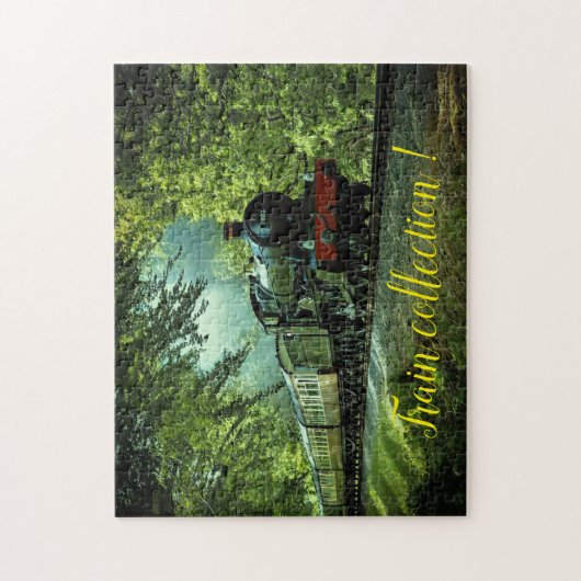 おもしろいアートトレイン写真ファミリー ジグソーパズル (縦)