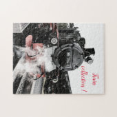 おもしろいアートトレイン写真ファミリー ジグソーパズル (横)