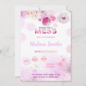 おもしろいアートパーティーカード子供へ 招待状 (正面)