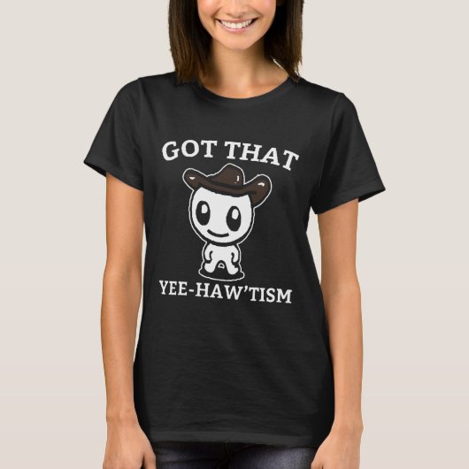 おもしろいイエおもしろいヒズム得の自閉症のシャツ Tシャツ (正面)