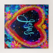 おもしろいイエスハートフローラインスピリシティジグソーパズル ジグソーパズル (横)