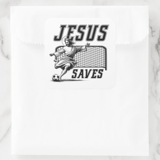 おもしろいイエス救とセッカーゴール スクエアシール (バッグ)