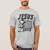 おもしろいイエス救とセッカーゴール Tシャツ (正面)