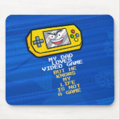 おもしろいイエローゲームポータブル父の日の挨拶 マウスパッド (正面)