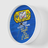 おもしろいイエローゲームポータブル父の日の挨拶 壁時計 (傾斜)