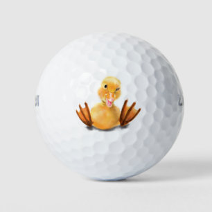 おもしろいイエローダックよくはしゃぐウィンクゴルフボール ゴルフボール