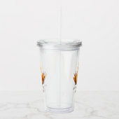 おもしろいイエローダックよくはしゃぐウィンクハッピースマイル漫画 アクリルタンブラー (右)