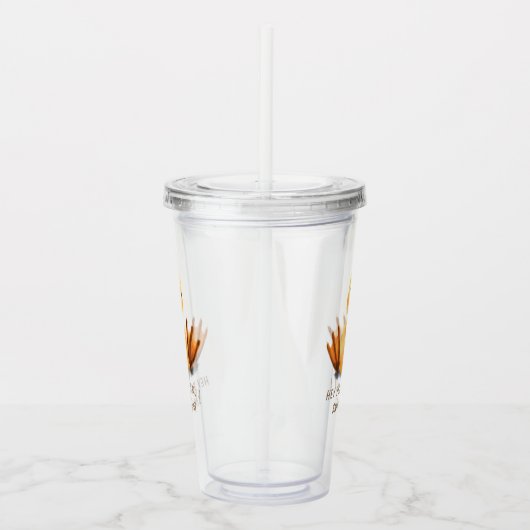 おもしろいイエローダックよくはしゃぐウィンクハッピースマイル漫画 アクリルタンブラー (右)