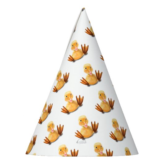 おもしろいイエローダックよくはしゃぐウィンクハッピースマイル漫画 パーティーハット (左)