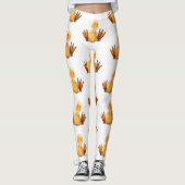 おもしろいイエローダックよくはしゃぐウィンクハッピースマイル漫画 レギンス (正面)