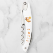 おもしろいイエローダックよくはしゃぐウィンク – ハッピースマイル ソムリエナイフ (正面)