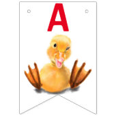 おもしろいイエローダックよくはしゃぐウインク – ハッピーバースデー バンティングフラッグ (第3の旗)