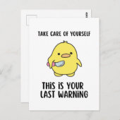 おもしろいイエローダックキャプションことわざ ポストカード (正面/裏面)