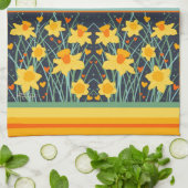 おもしろいイエローダフォジル名前をカスタムする又は引用文 スタイリッシュ キッチンタオル (折り畳み)