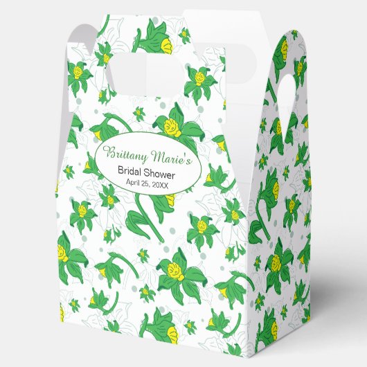 おもしろいイエローダフォディルパーソナライズされたイラストレーション フェイバーボックス (オープン)