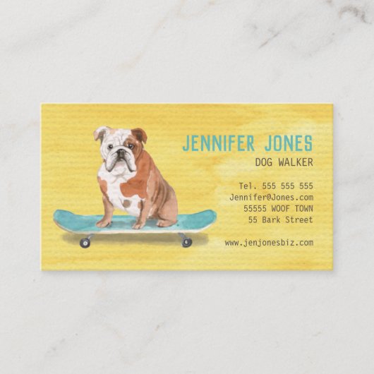 おもしろいイエロードッグウォーカー名刺 名刺 (正面)