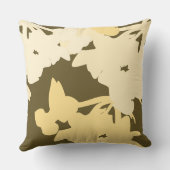 おもしろいイエローバタフライペア クッション (裏面)