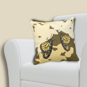 おもしろいイエローバタフライペア クッション