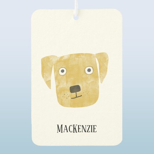 おもしろいイエローラブラドールレトリエバードッグパーソナライズされた カーエアーフレッシュナー