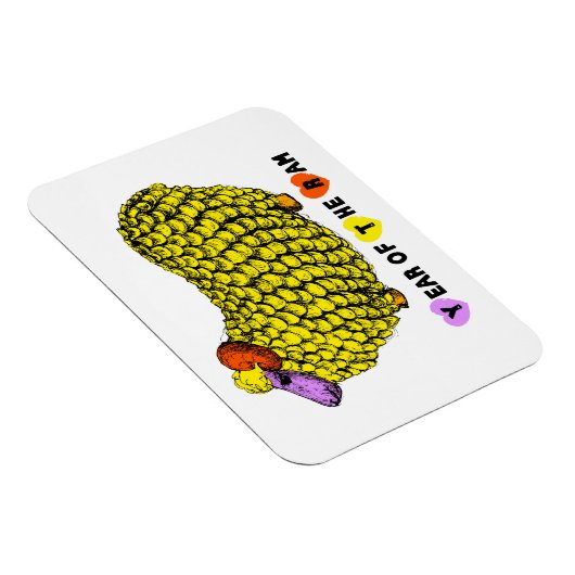 おもしろいイエローラム中国のイヤー〔占星術の〕十二宮図誕生日HPM マグネット (右側)