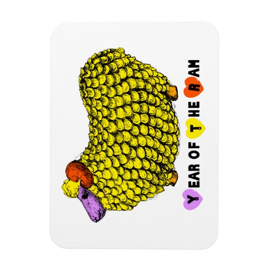 おもしろいイエローラム中国のイヤー〔占星術の〕十二宮図誕生日HPM マグネット (縦)