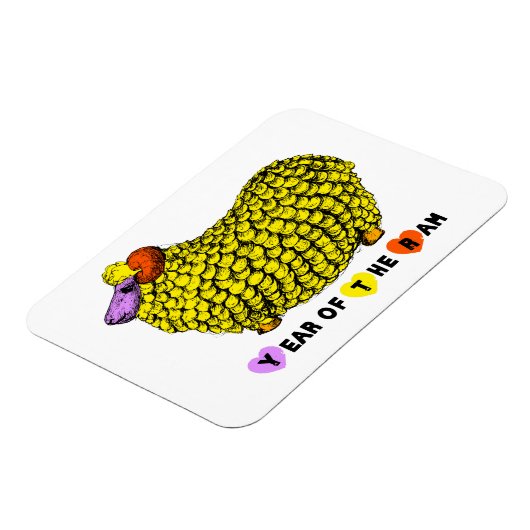 おもしろいイエローラム中国のイヤー〔占星術の〕十二宮図誕生日HPM マグネット (左側)