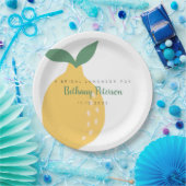 おもしろいイエローレモンブライダルシャワールンチョン ペーパープレート (パーティー)