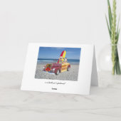 おもしろいイエロー・ラブラドール・レトリーバー&キャットサーファークリスマス シーズンカード (裏面)