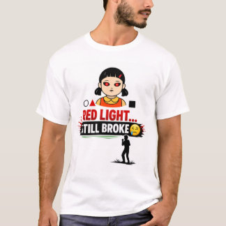 おもしろいイカゲームTシャツ 赤信号 緑信号 まだ Tシャツ