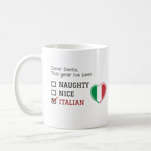 おもしろいイタリアンいけなクリスマス コーヒーマグカップ (左)