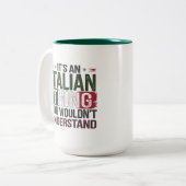 おもしろいイタリアンプライド:分からない ツートーンマグカップ (正面左)