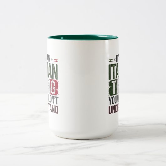 おもしろいイタリアンプライド:分からない ツートーンマグカップ (中央)