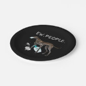 おもしろいイタリアンgreyound ew people dog lover gift ペーパープレート (アングル)