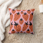 おもしろいイチゴ、手描きシームレスなデザイン。 クッション (ブランケット)