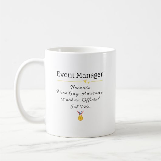 おもしろいイベント管理者の評価 コーヒーマグカップ (左)