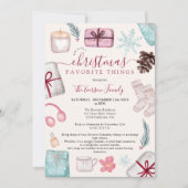 おもしろいイラストのお気に入りのクリスマス 招待状 (正面)