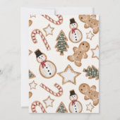 おもしろいイラストレーションクリスマスクッキー交換パーティー 招待状 (裏面)