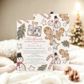 おもしろいイラストレーションクリスマスクッキー交換パーティー 招待状