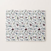 おもしろいイラストレーションヴィンテージ野球選手 ジグソーパズル (横)