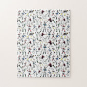 おもしろいイラストレーションヴィンテージ野球選手 ジグソーパズル (縦)