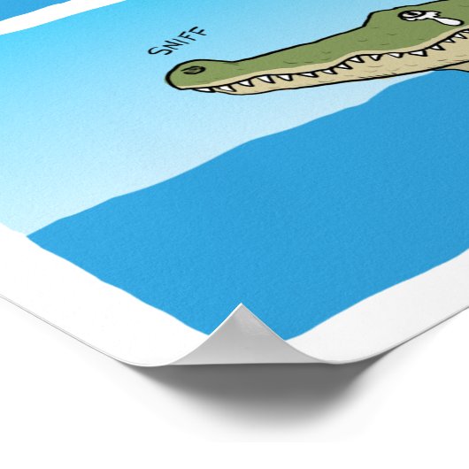 おもしろいイルカとサメと悲しいアリゲーター ポスター (角)