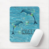 おもしろいイルカとバブルパーソナライズされた マウスパッド (マウス)