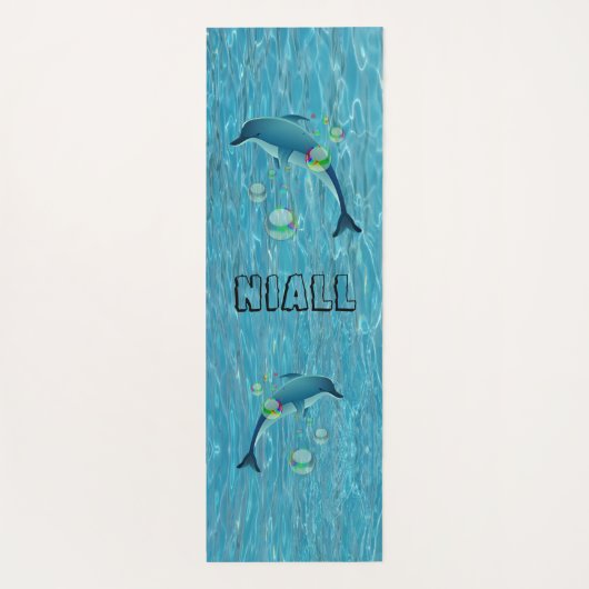 おもしろいイルカとバブル ヨガマット (裏面)