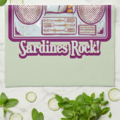 おもしろいイワシのステレオ キッチンタオル (折り畳み)