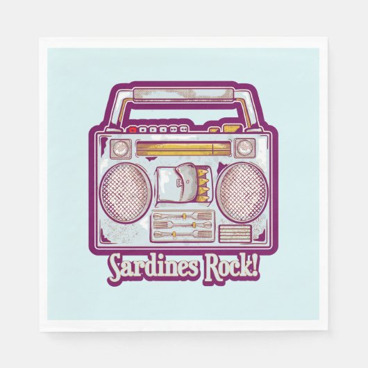 おもしろいイワシのステレオ スタンダードランチョンナプキン (正面)
