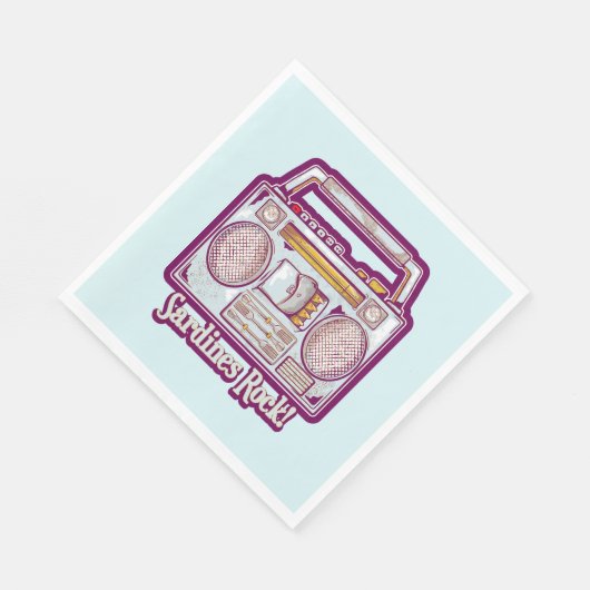 おもしろいイワシのステレオ スタンダードランチョンナプキン (角)