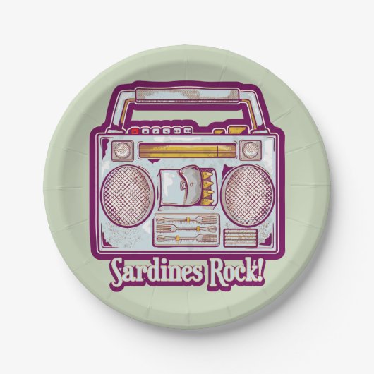 おもしろいイワシのステレオ ペーパープレート (正面)