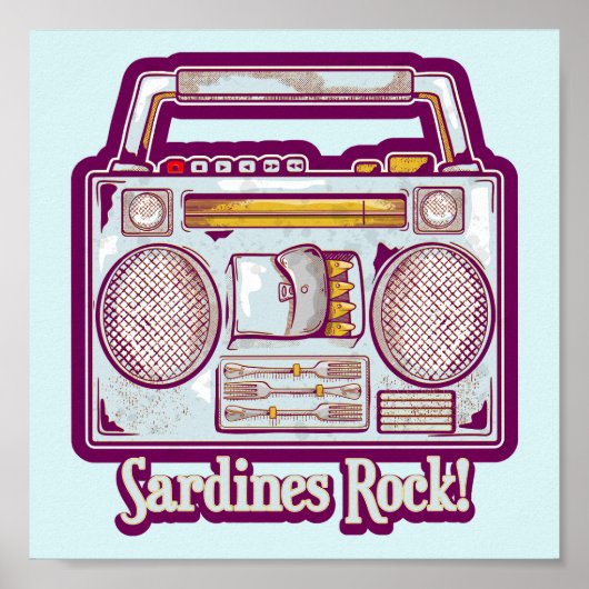 おもしろいイワシのステレオ ポスター (正面)