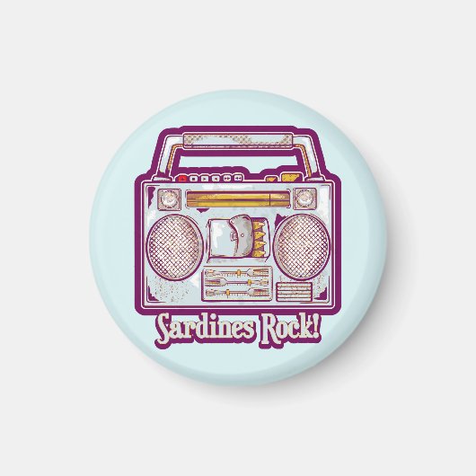 おもしろいイワシのステレオ マグネット (正面)